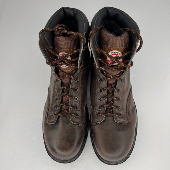 Brahma Mens MNBR0340100 Brown Raid Boots Steel Toe Lace Up Size 10 Work Boots - Picture 4 of 10